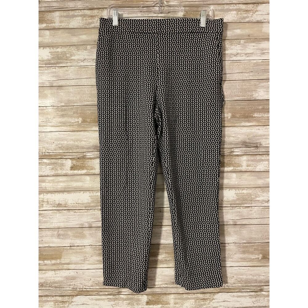 Ann Taylor Black White Ankle Stretch Hounds tooth Pants Women Medium​